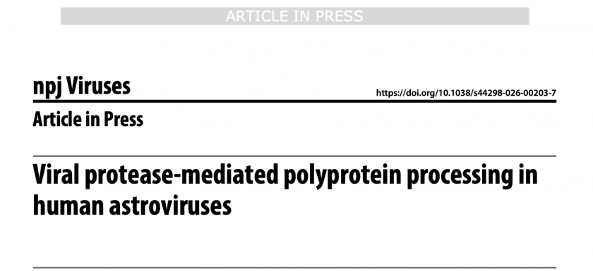 npj Viruses article header for our astrovirus paper.